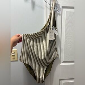 Baiia One Piece Reversible One Shoulder Swimsuit Size 18